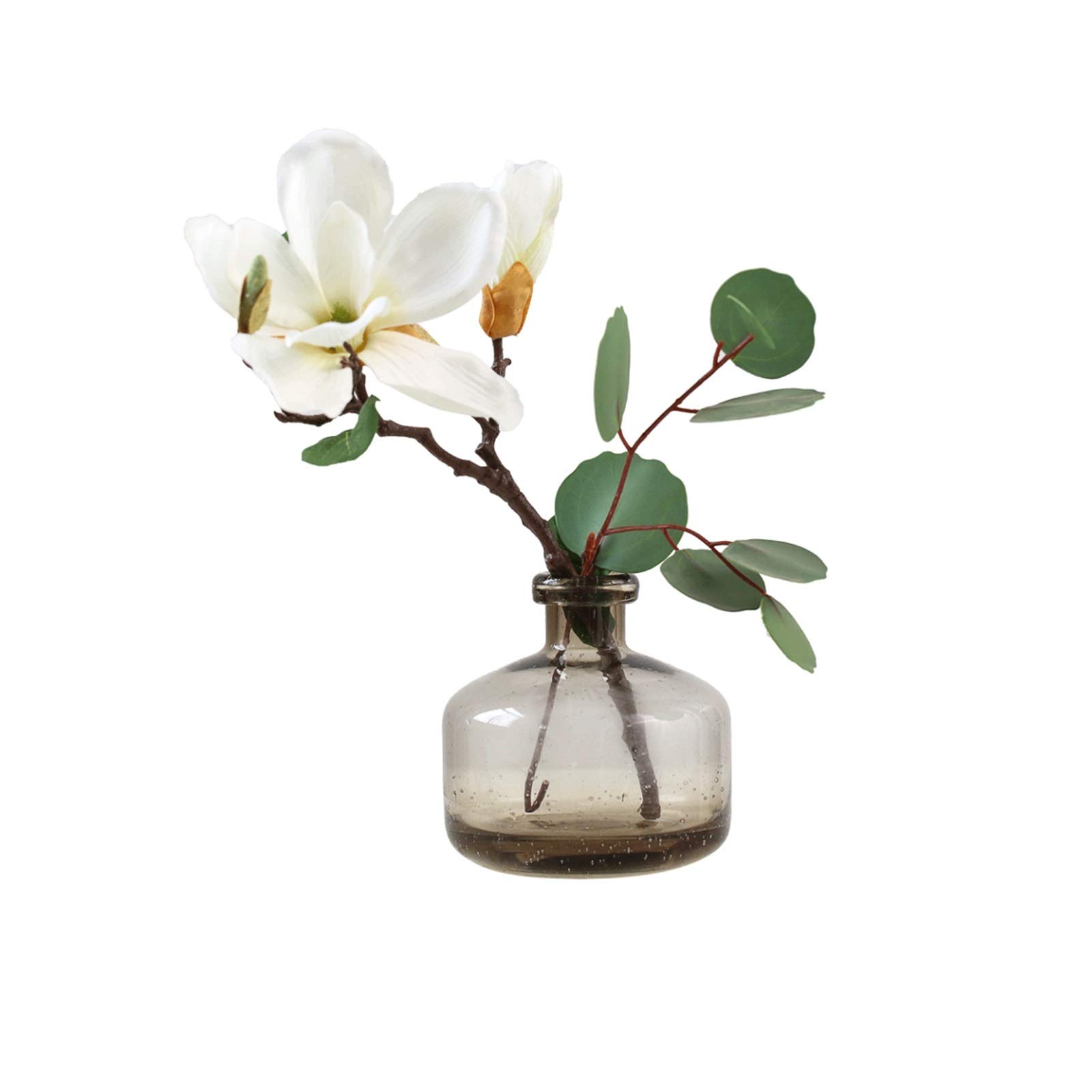 Sztuczne kwiaty orchidei Phalaenopsis w szklanym wazonie o wysokości 30 cm – jedwabna kompozycja kwiatowa do dekoracji domu, jako dekoracja ślubna i prezent