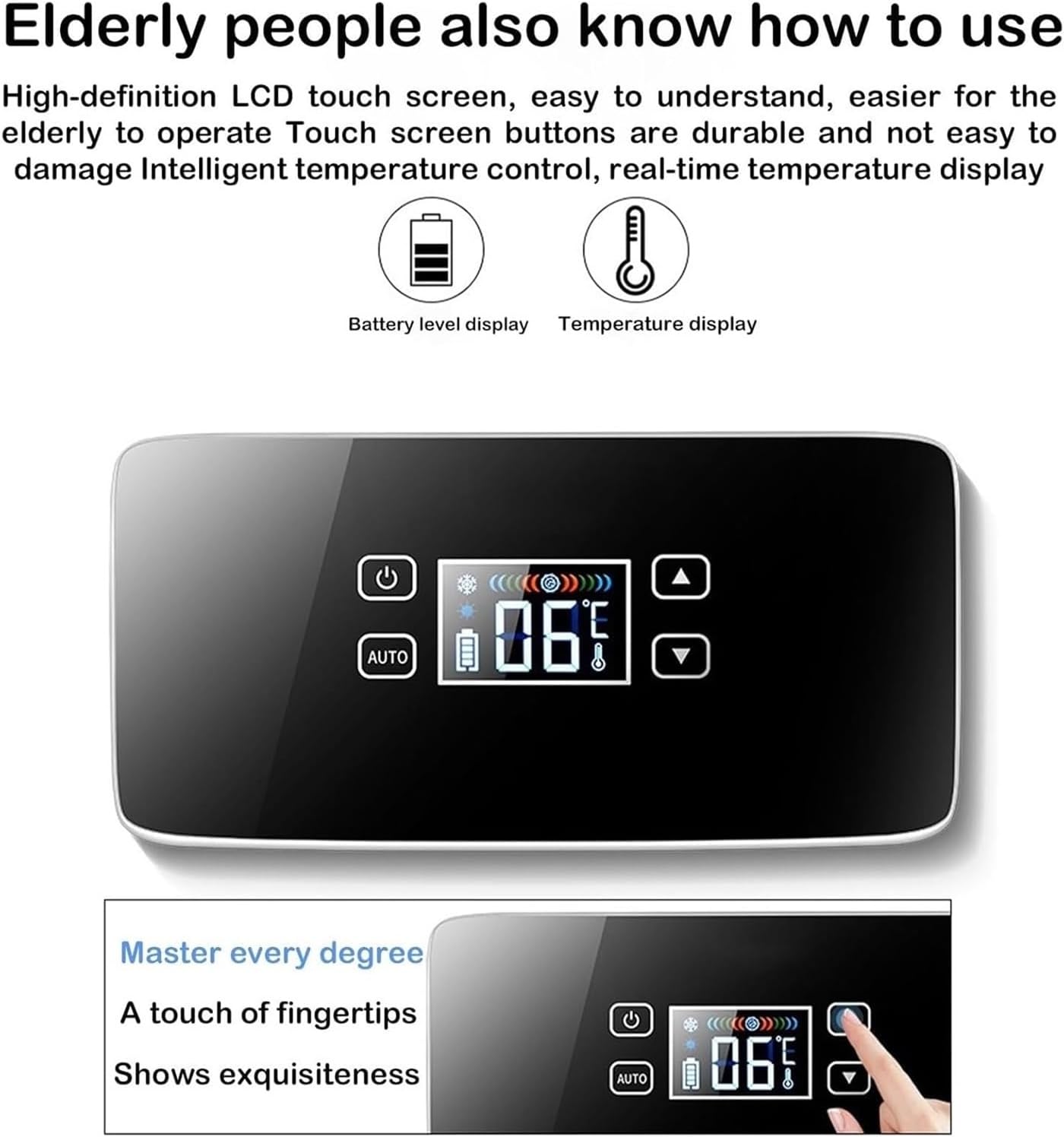 Insulin Cooler Travel Box, Portable Mini Drug Refrigerator USB Rechargeable, Battery Diabetic Box with LCD Display, for Home & Outdoor Use(B)