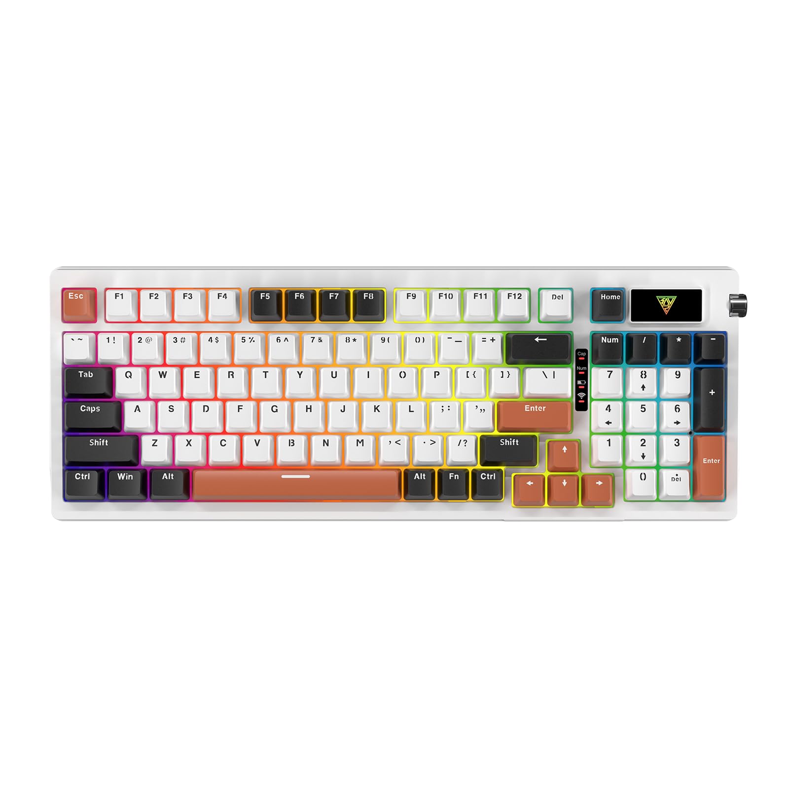 Wireless Creamy Mechanical Keyboard, RGB Backlit, Hot Swappable