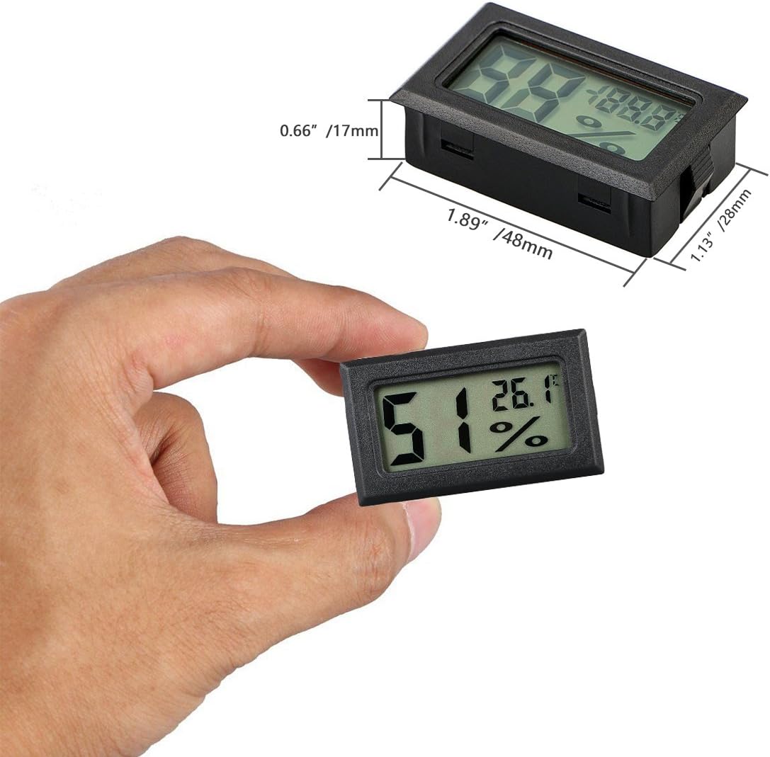 Veanic 4-Pack Mini Digital Electronic Temperature Humidity Meters Gauge Indoor Thermometer Hygrometer LCD Display for Humidors Car Greenhouse Indicator Room - Celsius ℃ Display