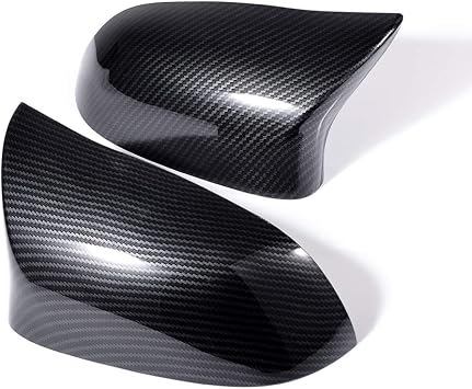Left Right Door Side Mirror Cover Caps M Style Replacement for 2014-2018 BMW F15 X5 F16 X6 F26 X4 F25 X3 Carbon Fiber