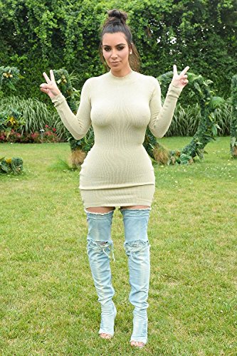 Liliana Barbara-13 Thigh High Over Knee Denim Open Toe Stiletto Heel Boot2