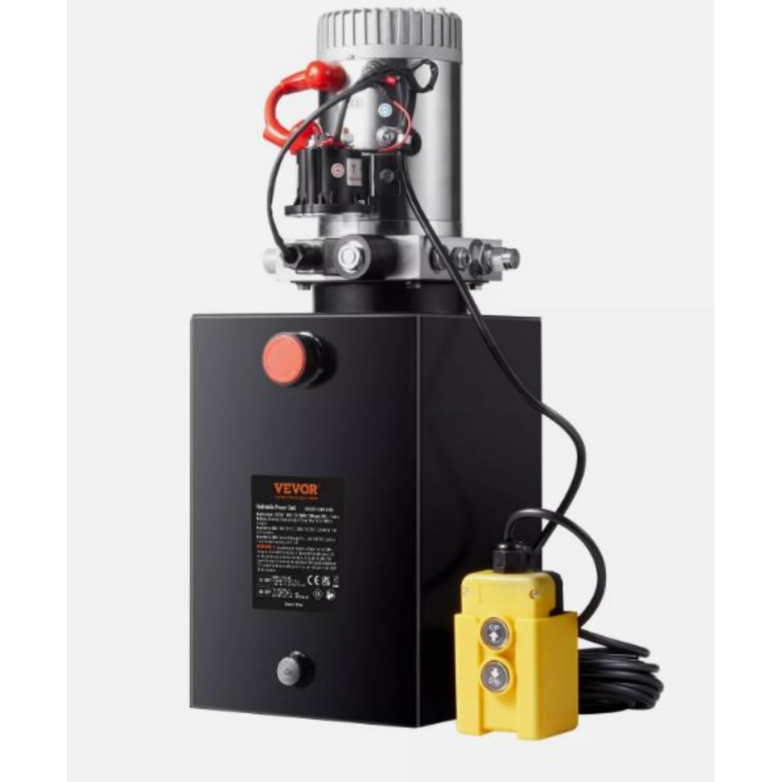 Hydraulic Power Unit 20 Quart 12V DC Single Acting Hydraulic Pump SAE #6 Port Steel Reservoir for Dump Trailer Car Lifting Truck Mustrod