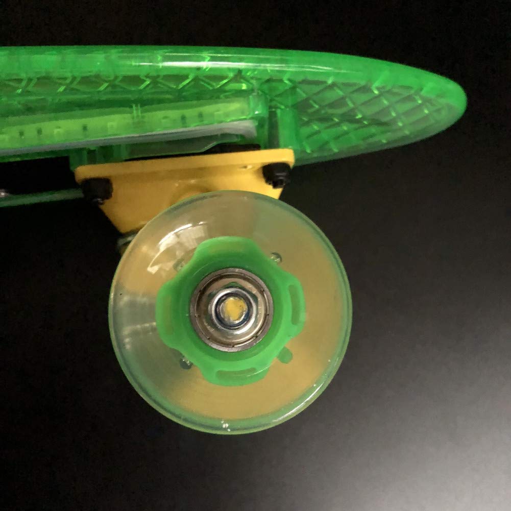 Life Mini Cruiser Retro Skateboard, 22 inch Cruiser Board Skateboards with LED Bearings, Retro Plastic Complete Skateboard for Boys and Girls
