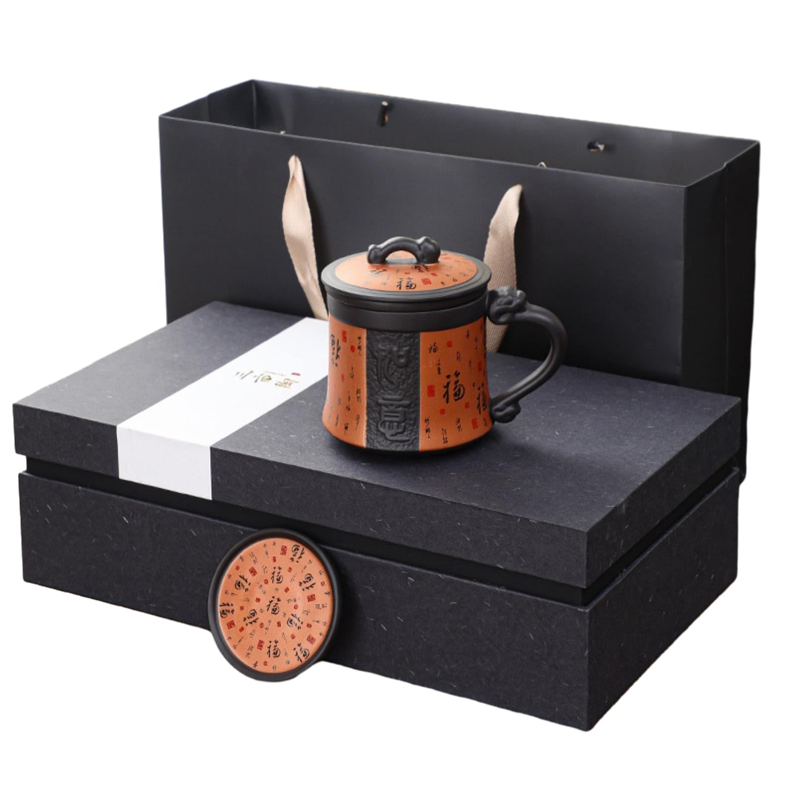 CAPIJIONG Tasse à thé avec filtre à sable violet de 300 ml avec couvercle, tasse d'infusion de thé haut de gamme pour un usage domestique, tasse Ruyi Baifu - Rouge