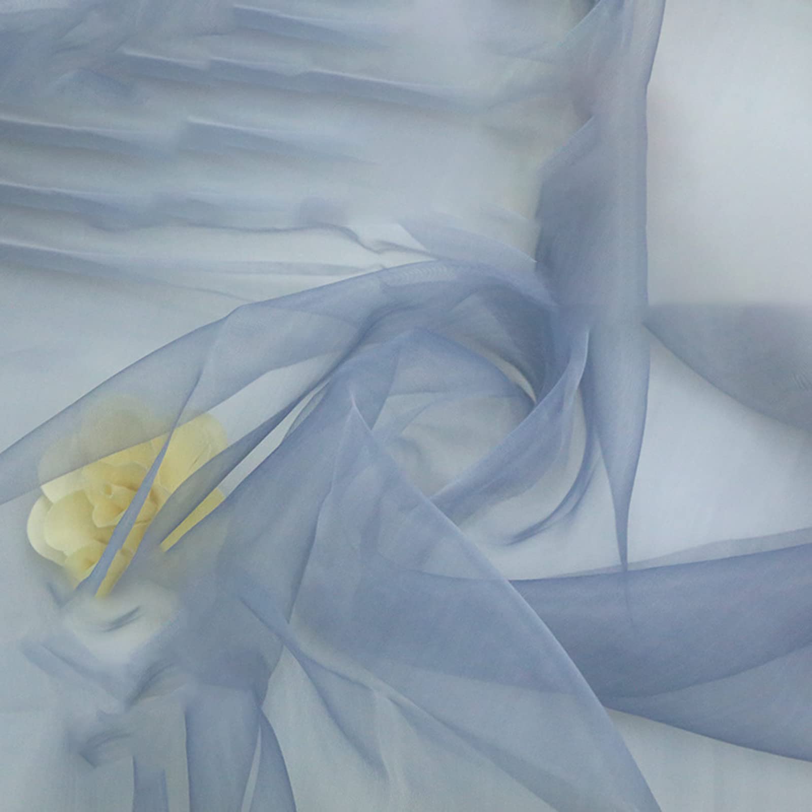 Organza Stoff Tüll Stoff 150 cm Breit Transparente Rolle Sheer Stoff Eleganter Dekorativer Stoff für Hochzeitsstuhl Tischdekoration Party DIY Crafts(Size:1.5 * 15m,Color:grau)