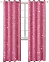 Vista 10 de BGment - Cortinas opacas para dormitorio infantil, con ojales, con aislamiento térmico, estampado de estrellas plateadas, para oscurecer