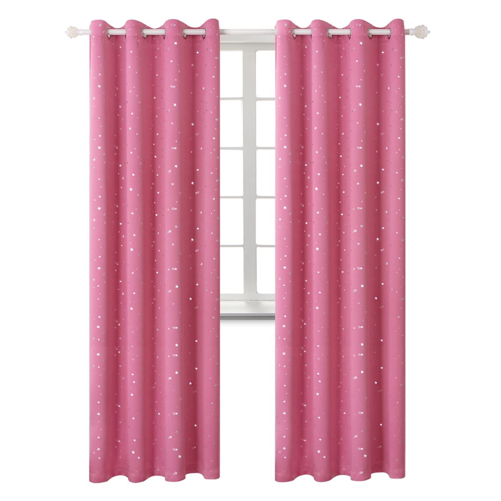 BGment Blackout Curtains for Girls Bedroom Decor 95 Inch - Pink 2 Panels