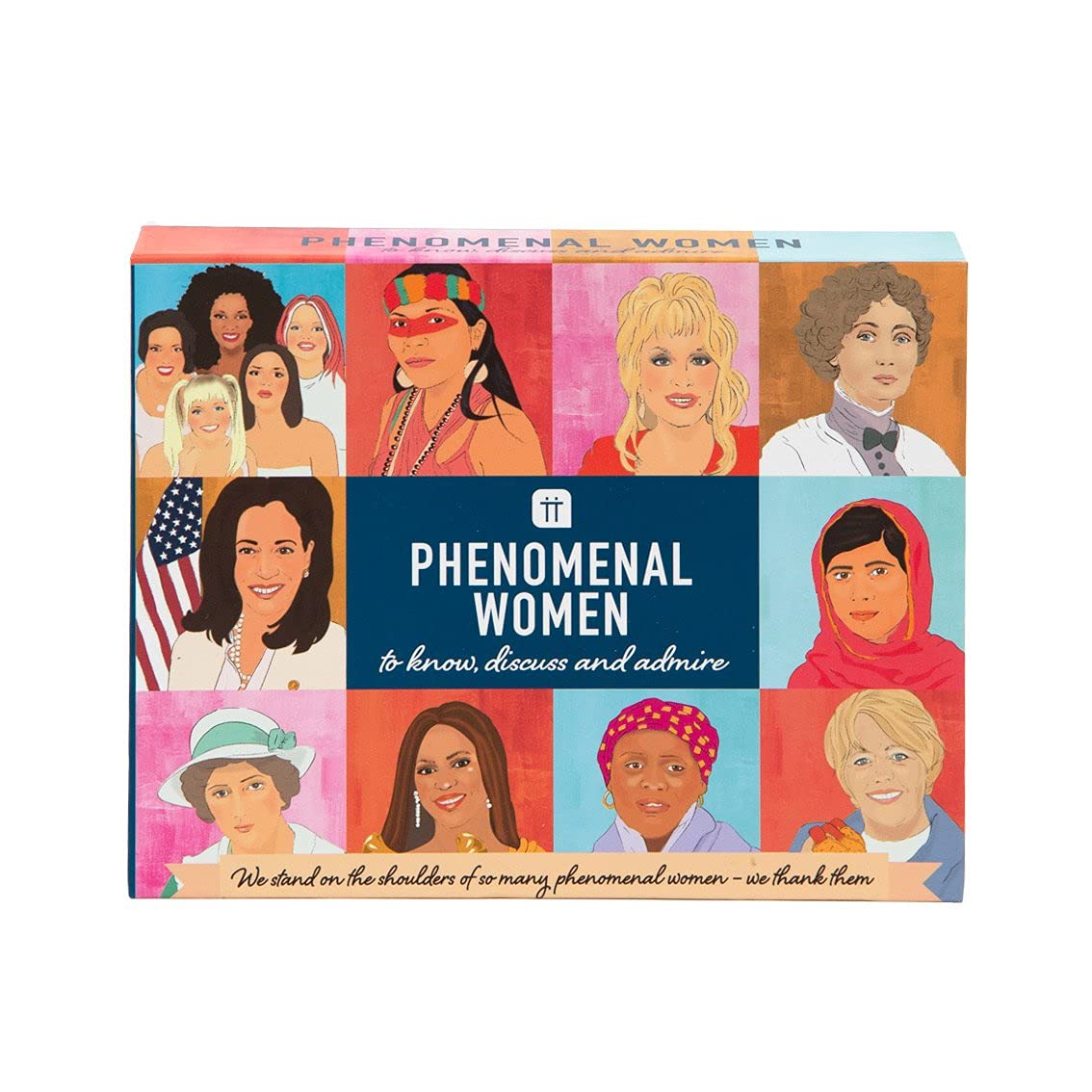 Talking Tables Phenomenal Women Conversation Game with Thought-Provoking Question Cards | for After Dinner, Gifts for Her, Feminists, Stocking Stuffer, Blue, (PHEN-WOM-Discuss)