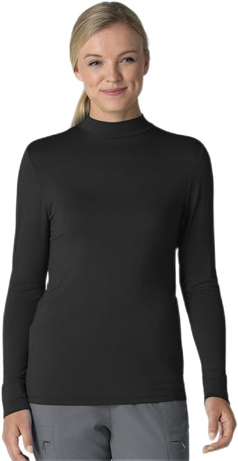 Wink Layers Womens Long Sleeve Mock Neck Silky Tee