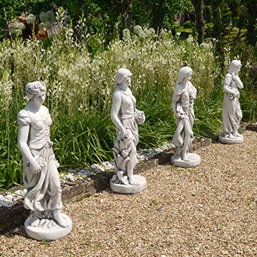 Four Seasons Maiden Collection 84Cm White Stone Garden Statues