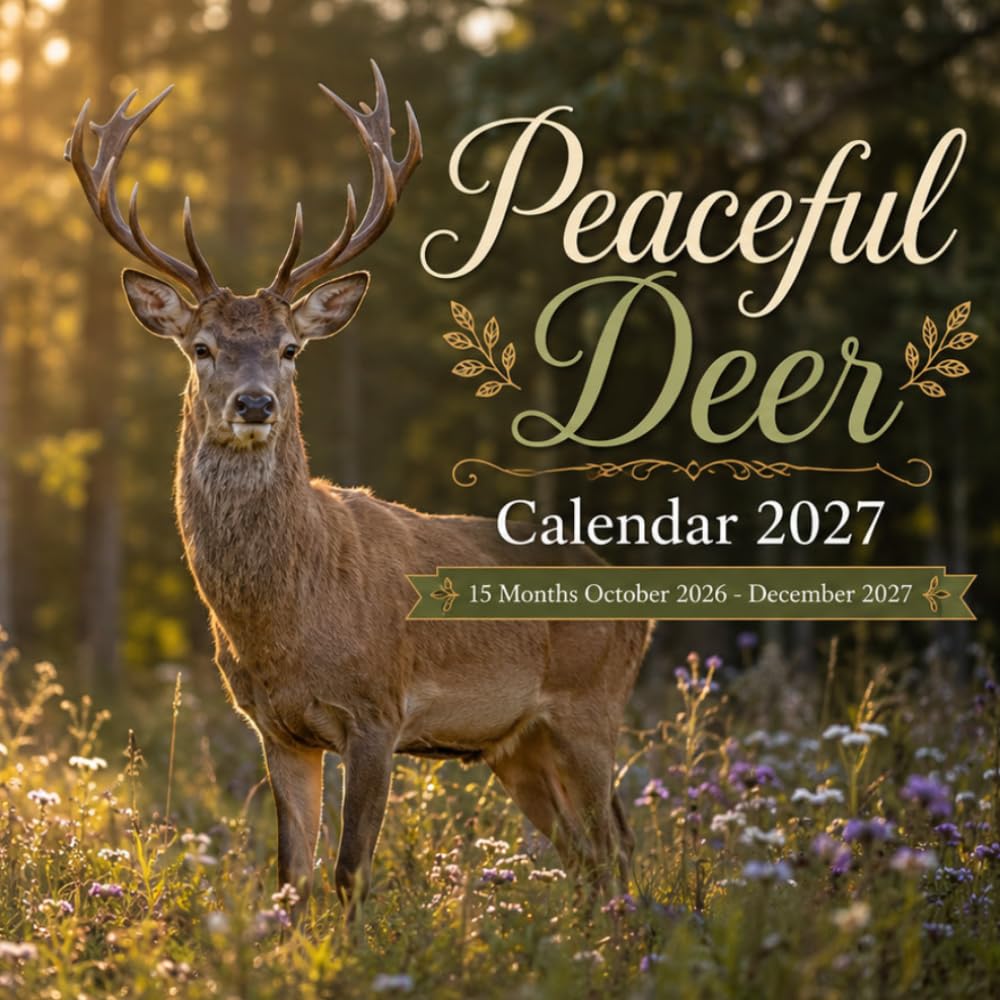 Peaceful Deer Calendar 2027: 15-Month October 2026 – December 27 | Wildlife & Nature Scenes • Spacious Planning Pages
