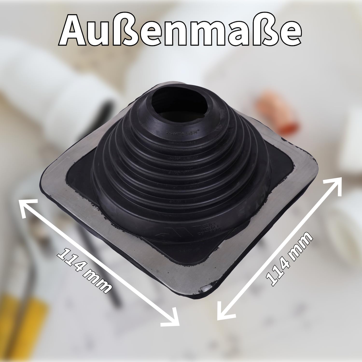 SILISTO EPDM - Manguito de tubo de 6,3 a 146 mm de diámetro – paso de techo, paso de pared, cubierta de tubo, manguito de goma para tubos – marco de aluminio cuadrado flexible