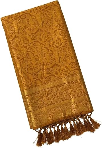 MELORIN Traditional Pattu Saree with Golden Zari Work – Soft &amp; Lightweight Fabric | 5.50 Mtr Saree with Unstitched Blouse
