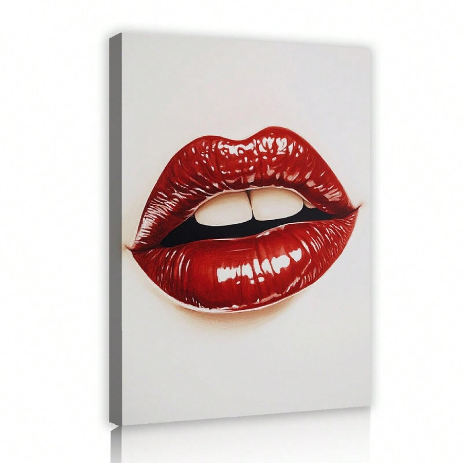 Baiser rouge art mode impression premium 30x45cm prête à suspendre - 8