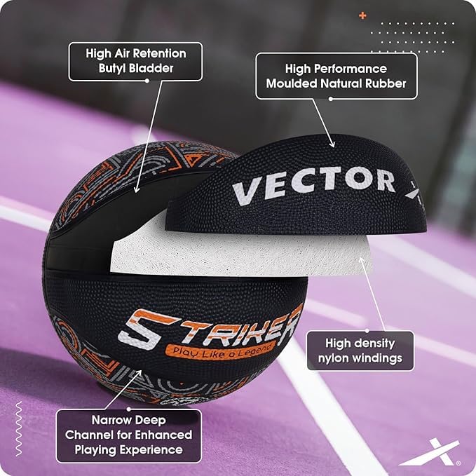 Image of Vector X Grip-X Mens Basketball Shoe /Sneakers Knitted Upper + Rubber Outsole Indoor & Outdoor Court Shoes Provide Ultimate Comfort, Lightweight, Reliable Grip for Sports Players