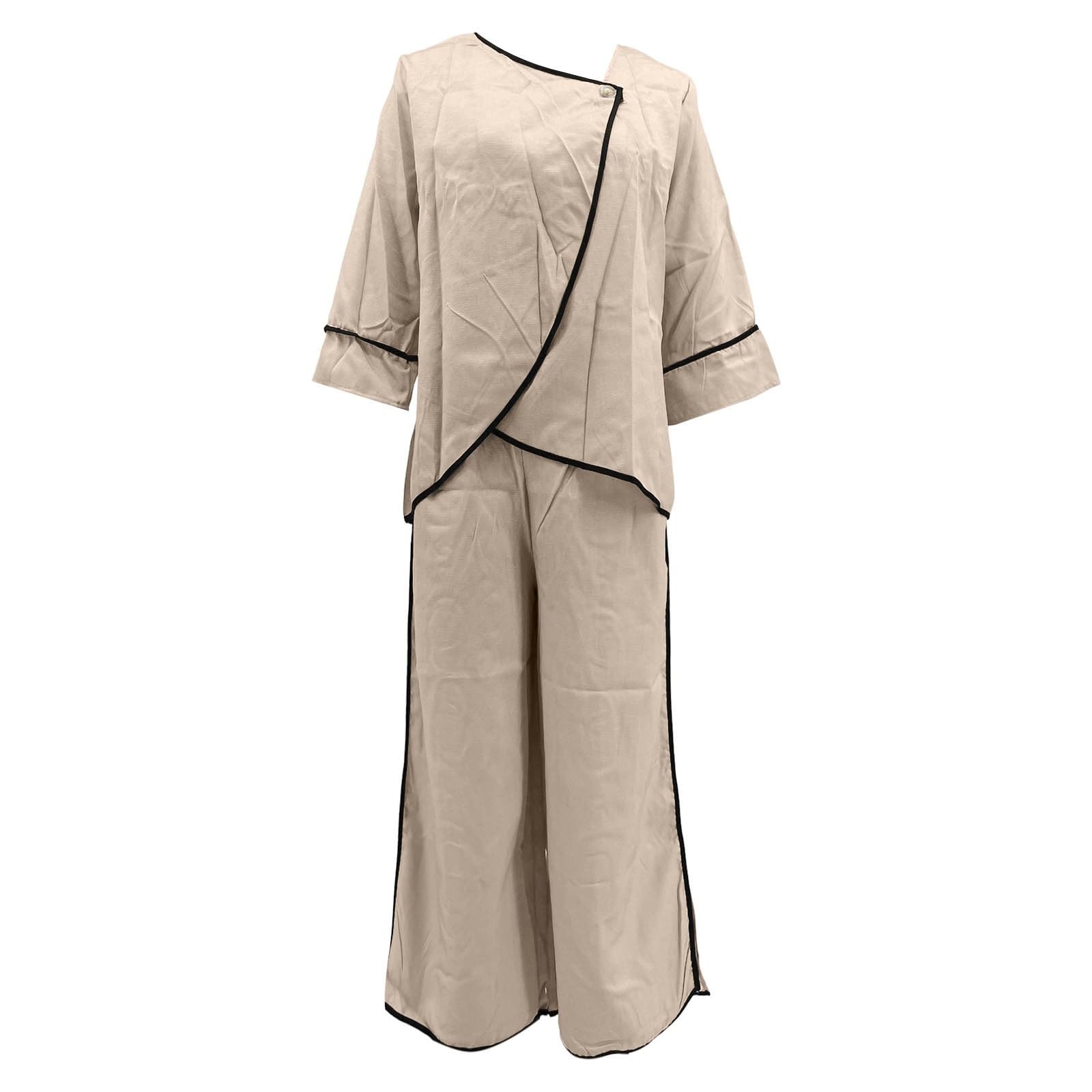 Ensemble Sport Femme, Tenue Sexy Femme Pantalon Large à Rayures Imprimées Coupe Ample Ensemble Deux Pièces Décontracté Et Confortable pour Un Usage Quotidien