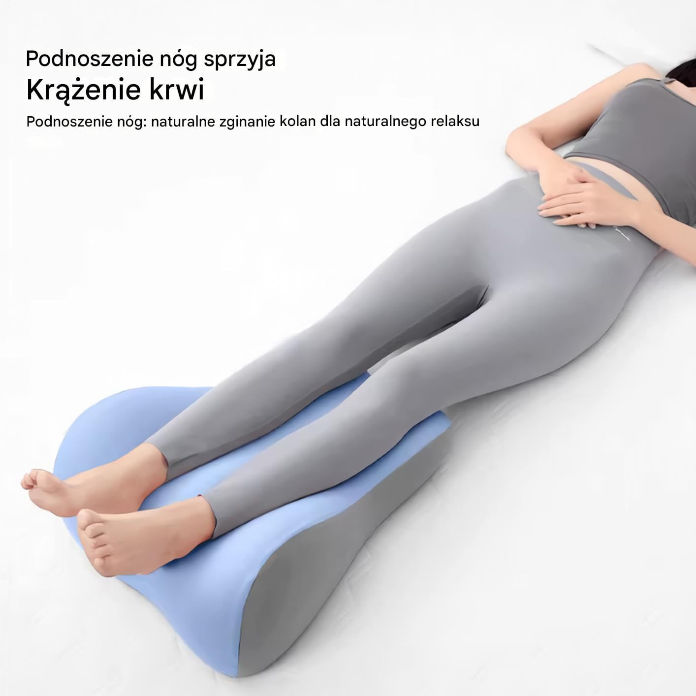 Poduszka Klinowa Dla Doros?ych,Ergonomiczna Poduszka Z Pami?ci? Kszta?tu Do Blisko?ci - Wielofunkcyjna Podpórka Pod Nogi Do Sofy, Czytania, Jogi, Krzes?a, Telewizji, Nauki, Pracy, Ci??y, Podró?y