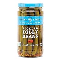 Vista 1 de Tillen Farms Frijoles Dilly picantes y picantes en escabeche gourmet, excepcionalmente crujientes y certificados sin OMG, crujientes y ácidos