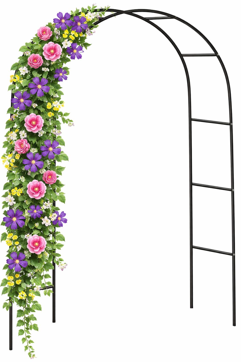 Garden Mile Garden Arch 2.4m – Heavy Duty Steel Garden Arbour Frame, Weather Resistant Metal Arch for Climbing Plants, Roses, Peas & Outdoor Garden Support Structure