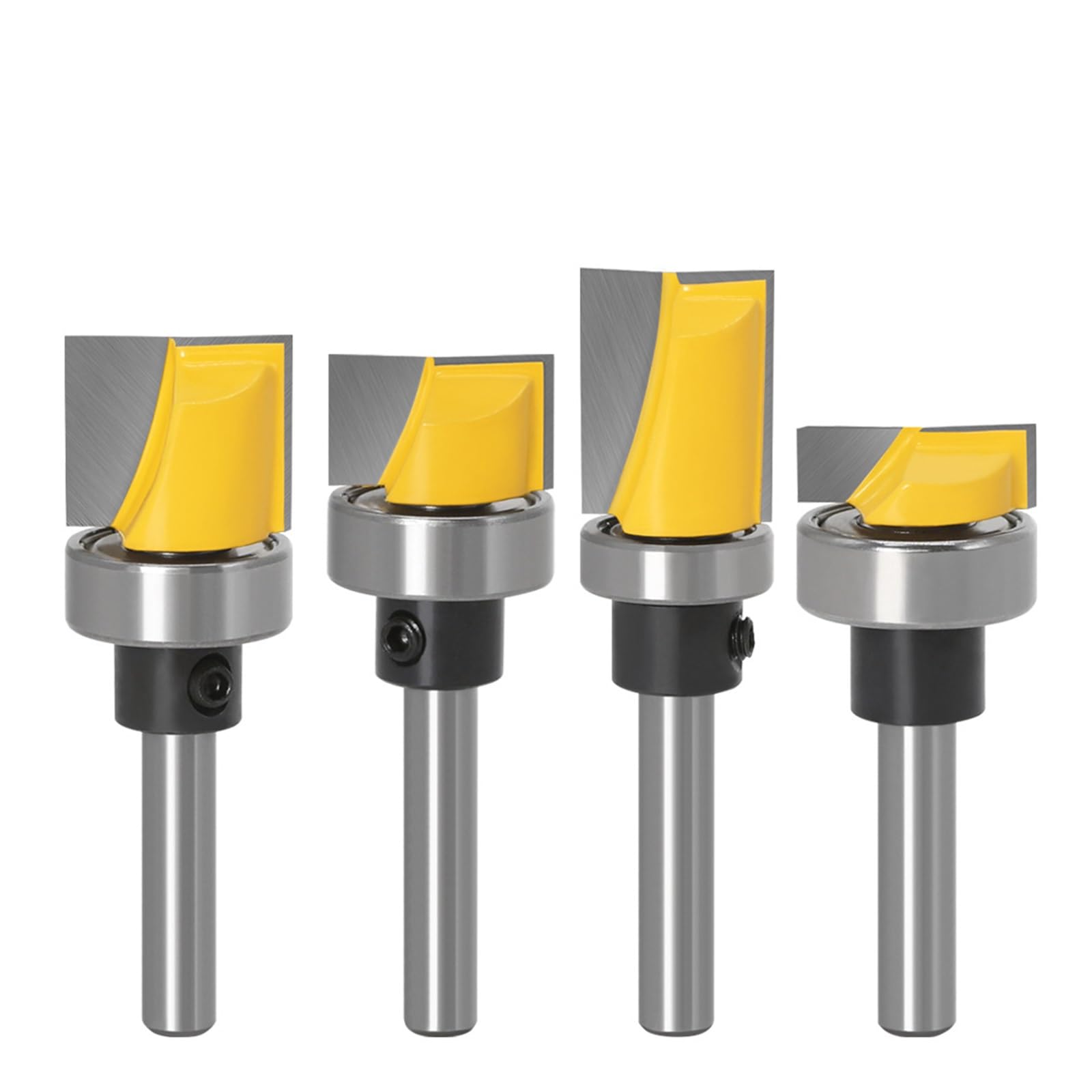 4 szt. Zestaw bitów do frezowania-1/4 "6mm Shank-5-bitowy wzór/szablon frez do drewna czop do narzędzi do obróbki drewna(6mm 4pcs set)