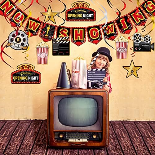 45 Pieces Movie Night Decorations Party Decorations Kit Now Showing Banner Hanging Swirls Movie Theater Themed for Bridal Shower Birthday Party Supplies Film Backdrop 8 61e2vIDEnZL. AC
