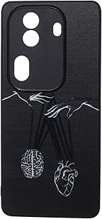 جراب حماية خلفي بلاستيك بطباعة أنيقة بنمط ثلاثي الأبعاد مضاد للصدمات مصمم بحافة مرتفعة لحماية عدسة الكاميرا مناسب لموبايل أوبو رينو 11 برو من بوتر - متعدد الألوان