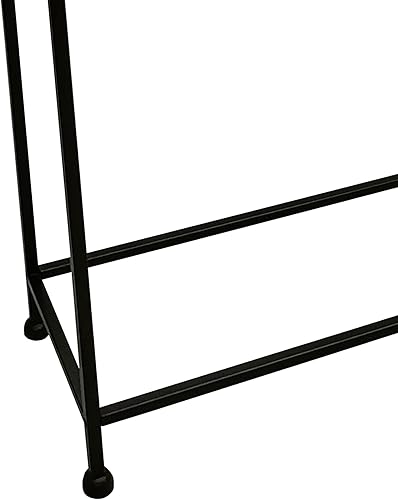 Miniatura 6 de The Urban Port Aurelia - Mesa de sofá consola de 48 pulgadas, bandeja de bronce antiguo martillada artesanal, marco industrial de hierro negro