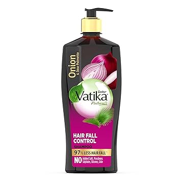Dabur Vatika Onion Hair Fall Control Shampoo - 640ml | Up to 97% Hair Fall Reduction I With Onion and Saw Palmetto I No Nasties Shampoo | Fortified with Vitamin E & Pro-Vitamin B5