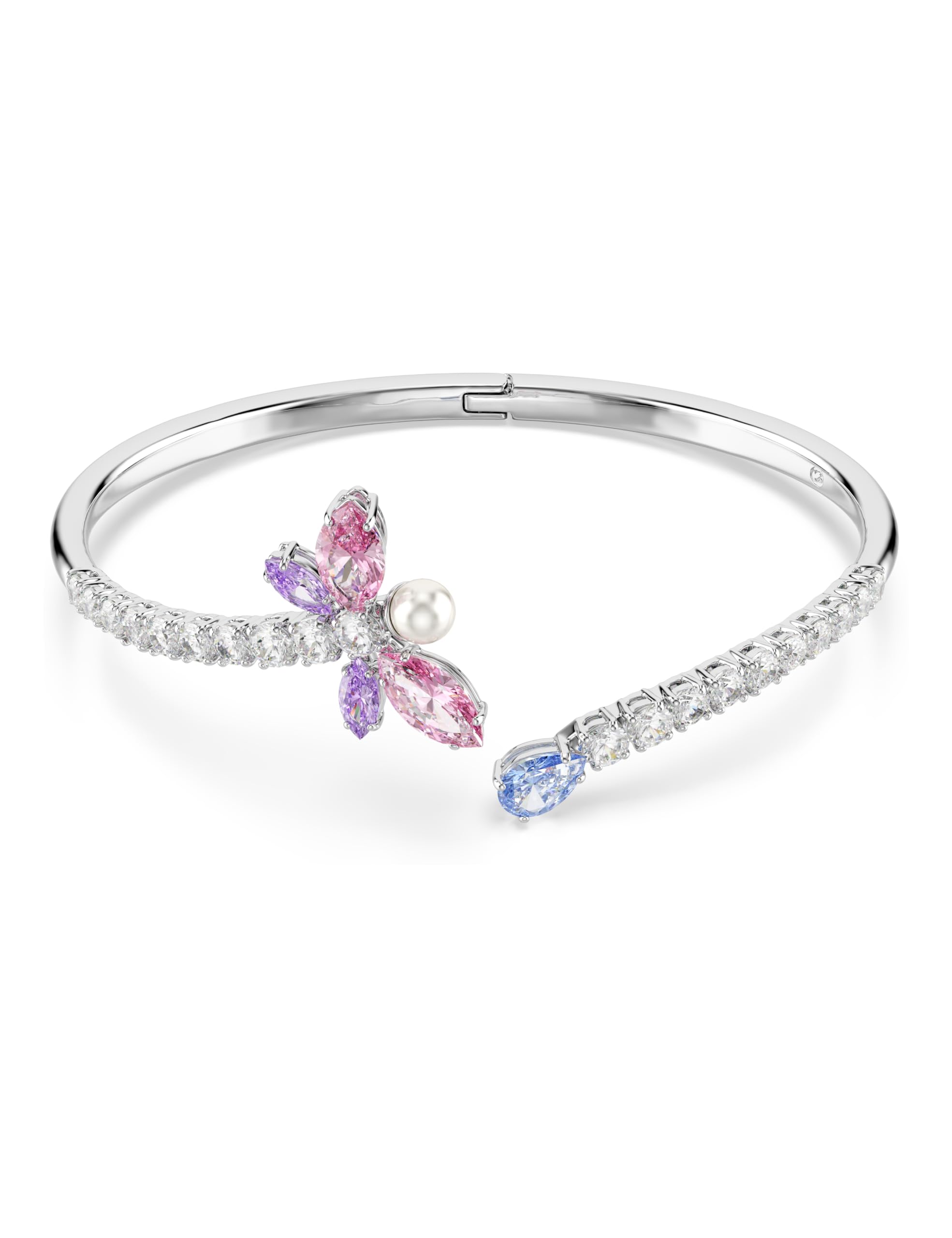 Swarovski X Ariana Grande Bangle, Mixed Cuts, Dragonfly, Multicolored, Rhodium Plated