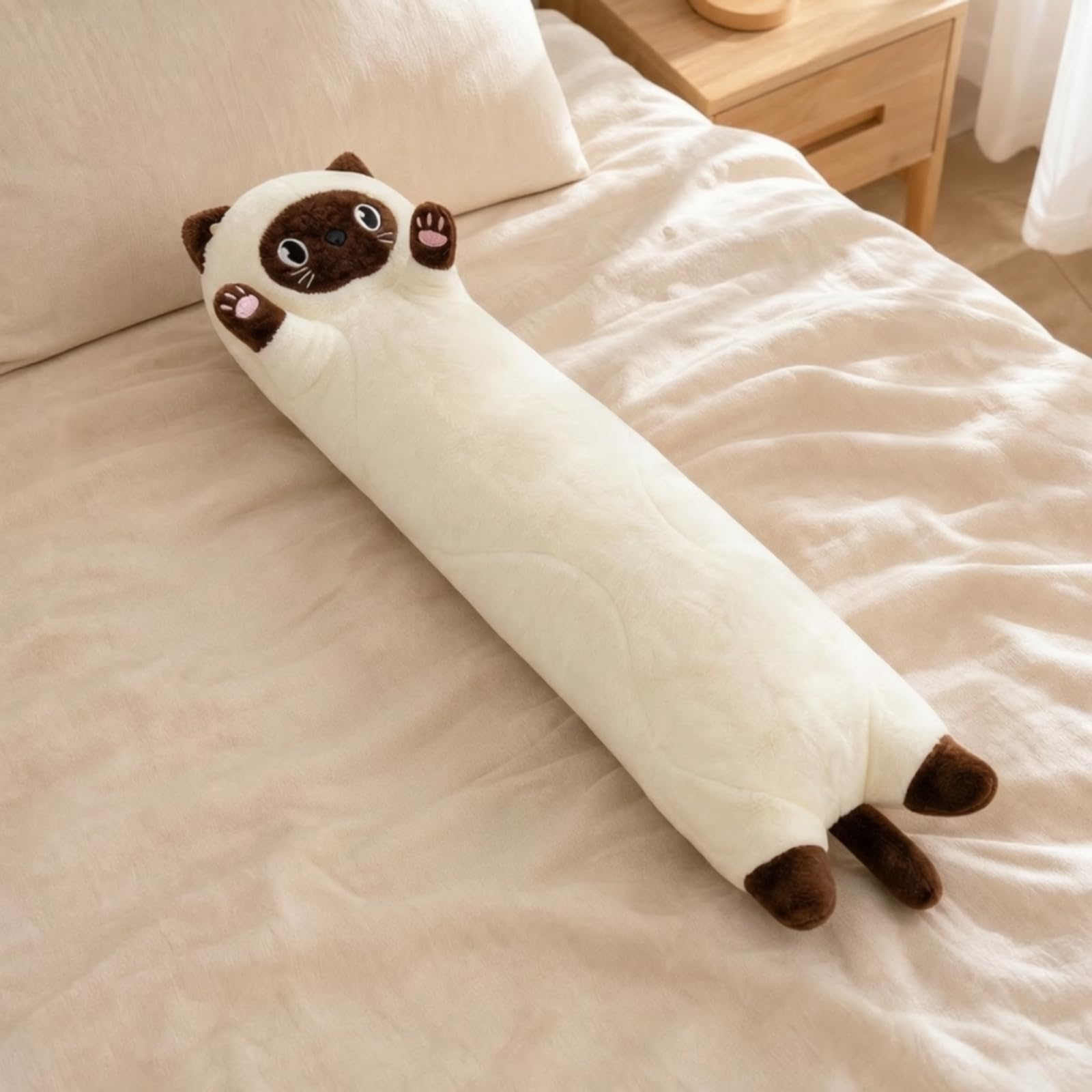 Almencla Ppée Chauffante En Peluche 50 Cm Réglable Animal Chauffant USB Sûr Oreill Câlin Chauffant à Réglages pr Canapé, Style A