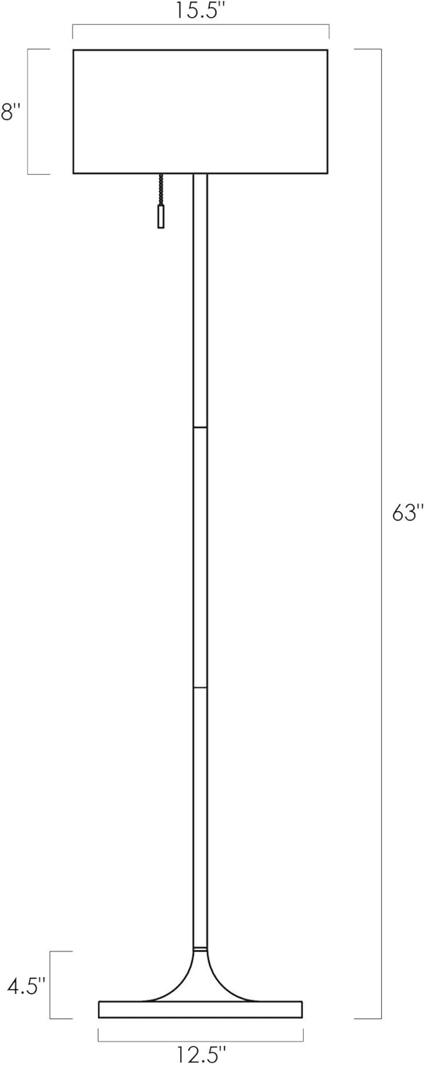 New Product Kira Home Iris 63 2-Light Modern LED Floor Lamp + 7W Bulb (Energy Efficient/Eco-Friendly) + Sophisticated Textured Shade, White Finish