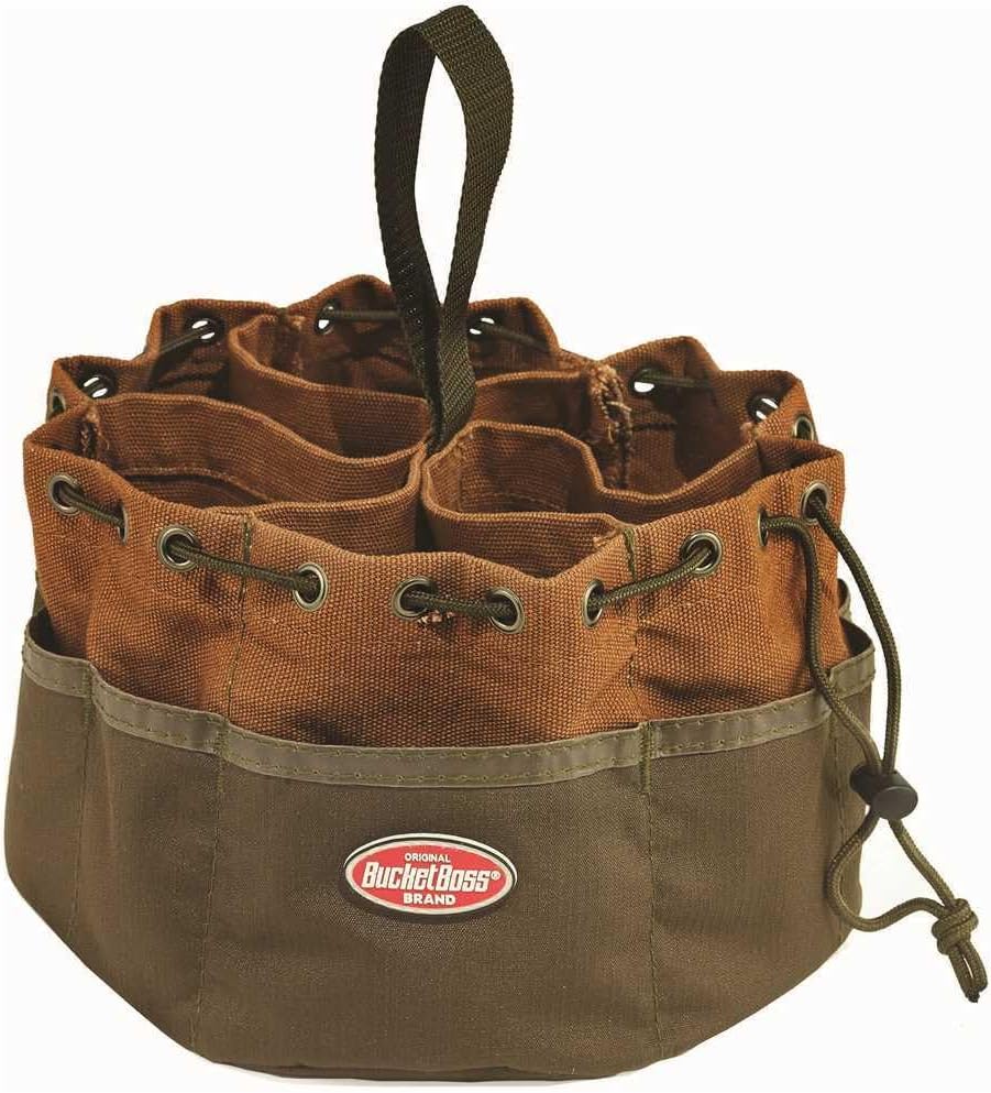 BUCKET BOSS 10 in. Parachute Parts Tool Bag in Brown 25001