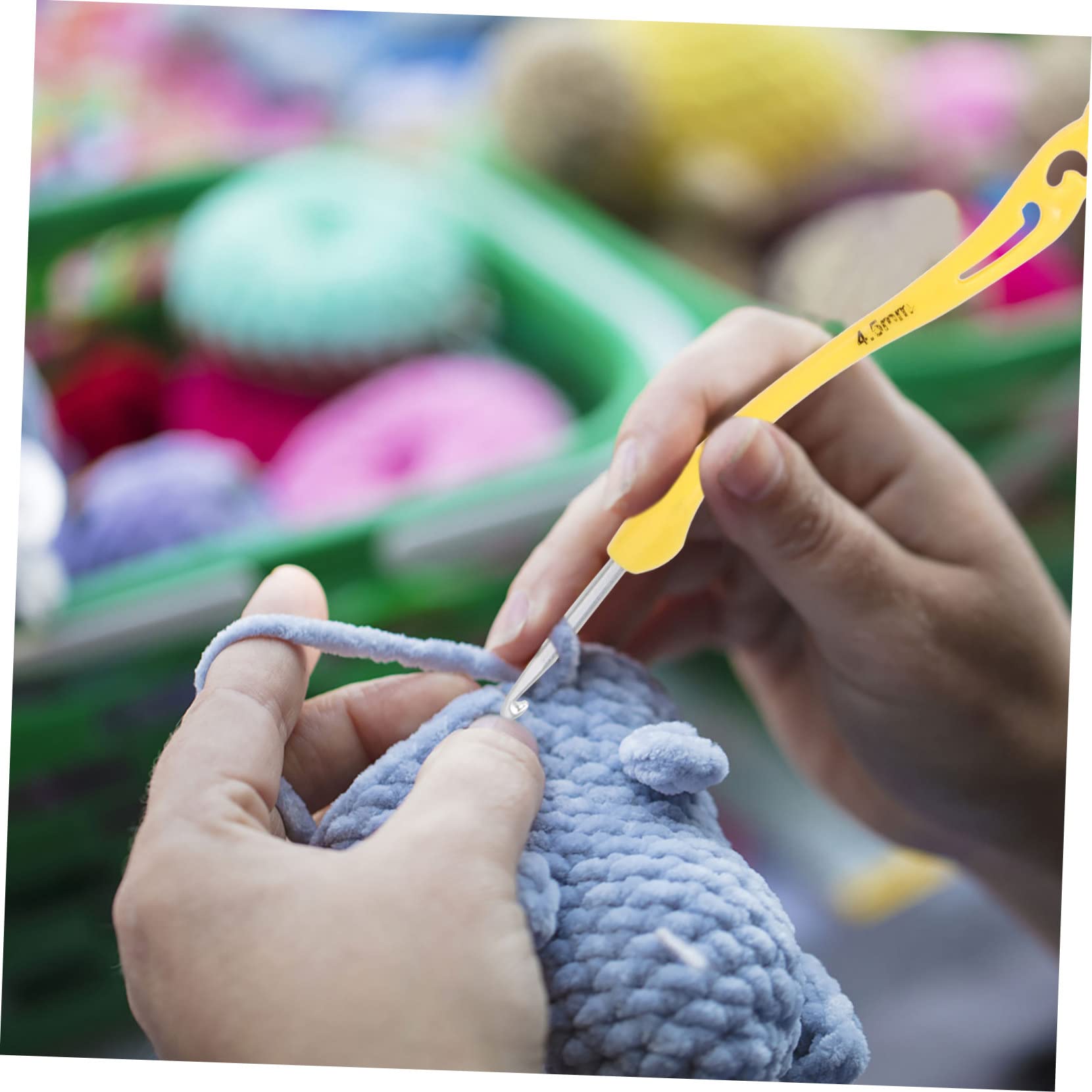 SHINEOFI 3 Juegos Tejer Manos Gancho De Crochet Devanadera Ganchillo De Abalorios Aguja De Ganchillo Kit De Ganchos De Crochet Equipo Acero Ganchos De Punto Colorful El Plastico 8 Uds * 3