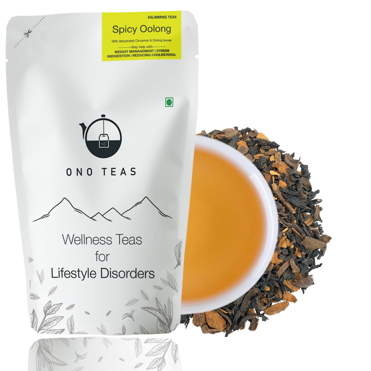 Ono Teas Spicy Oolong (50 Grams | 25 Cups) with Oolong Tea, Cinnamon | Known to help with Weight Management, Stress, Digestion, Reducing Cholesterol (50gmx1=50gm)