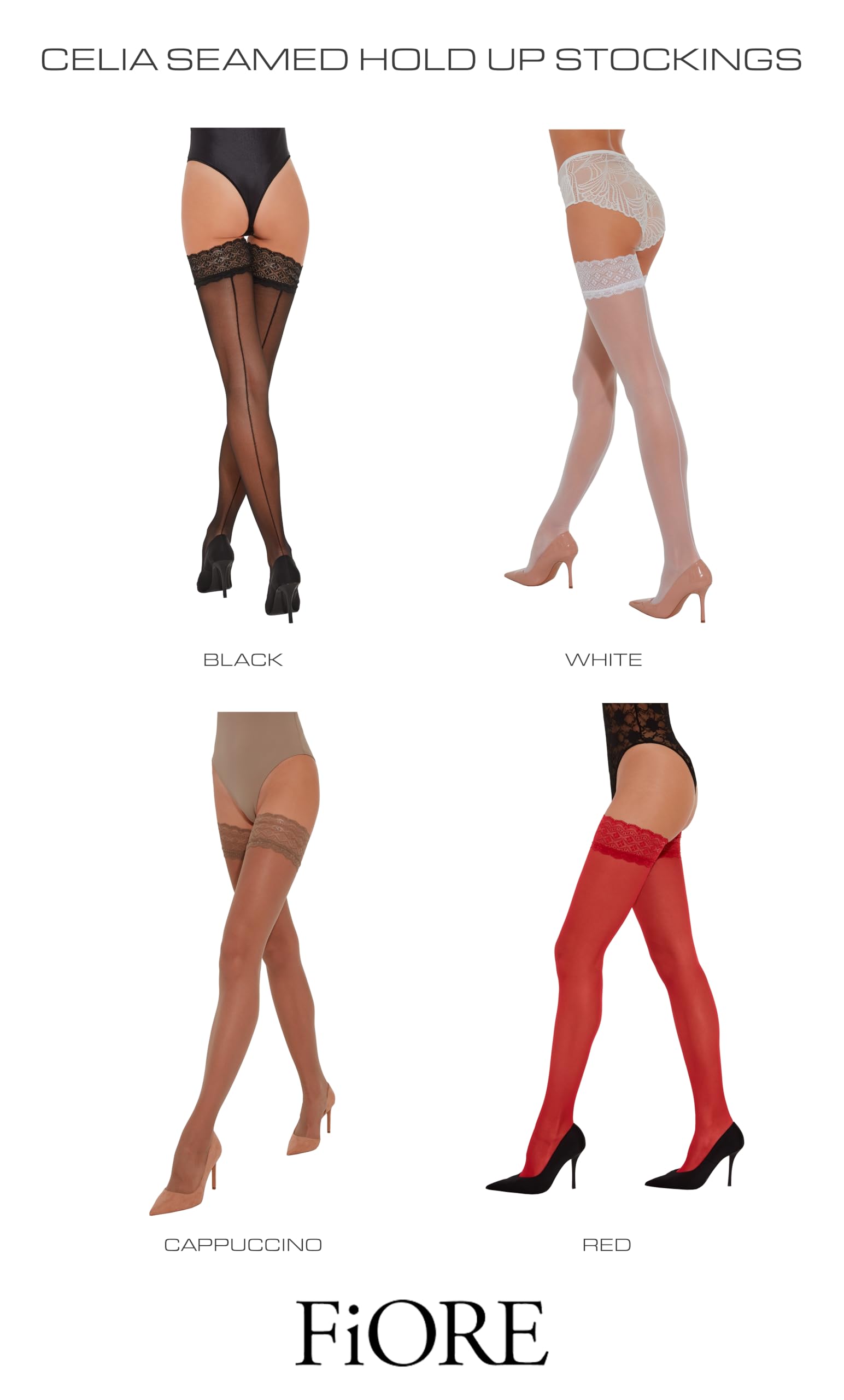 Fiore Celia/Obsession Bas Autofixants, 30 DEN Femme