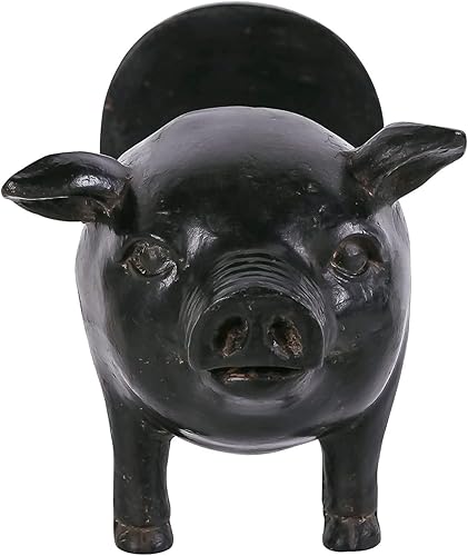 Miniatura 5 de Soporte para toallas de papel NIKKY HOME, de metal y resina, Cerdo negro