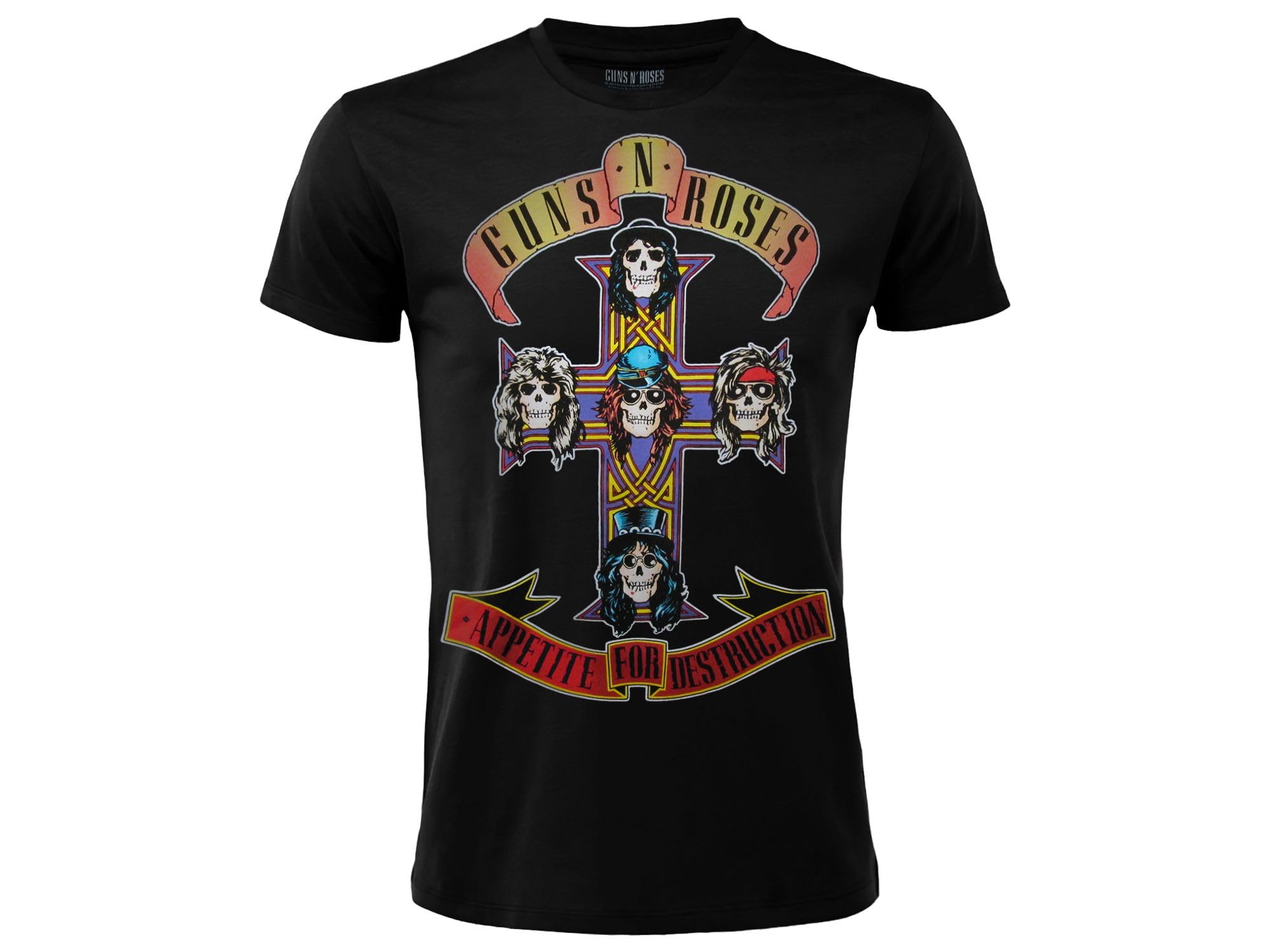 Guns N Roses Appetite for Destruction T-Shirt Hard Rock Band Official Jersey Album Vinyl CD Unisex Men Women Black Adult Boy, Black, L