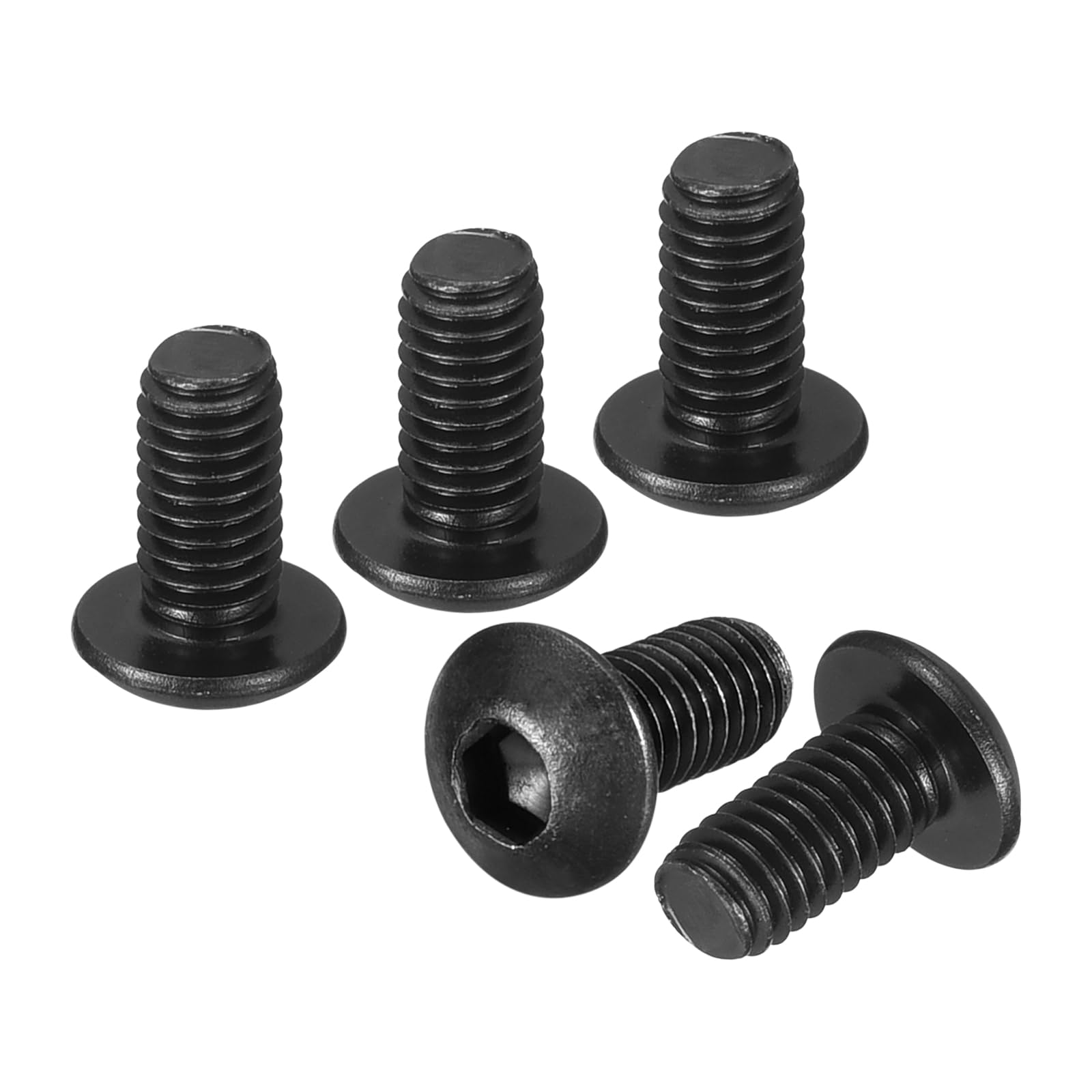 DTGN M3-0.5x6mm Button Head Socket Cap Screws - 100Pack - Good for Road Bicycle, Mountain Bike, Auto, Motorcycle - Carbon Steel Black Oxide - Hex Socket Drive Fasteners — image 1