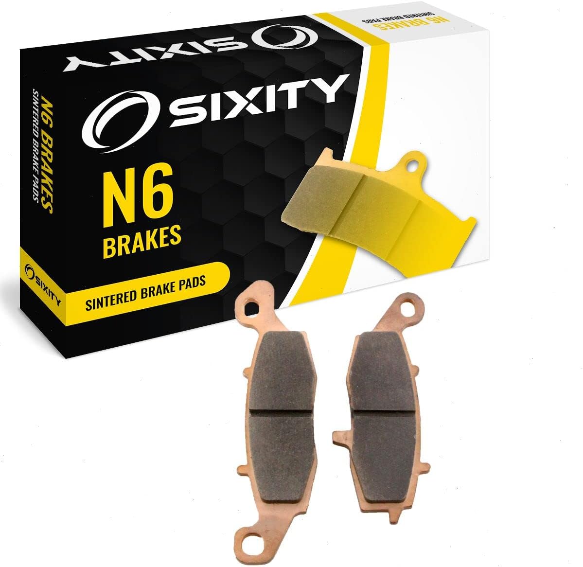 Sixity N6 Front Sintered Brake Pads compatible with Kawasaki VN1500E Vulcan 1500 Classic D1 D2 E1 E3 1996-2000 Complete Set