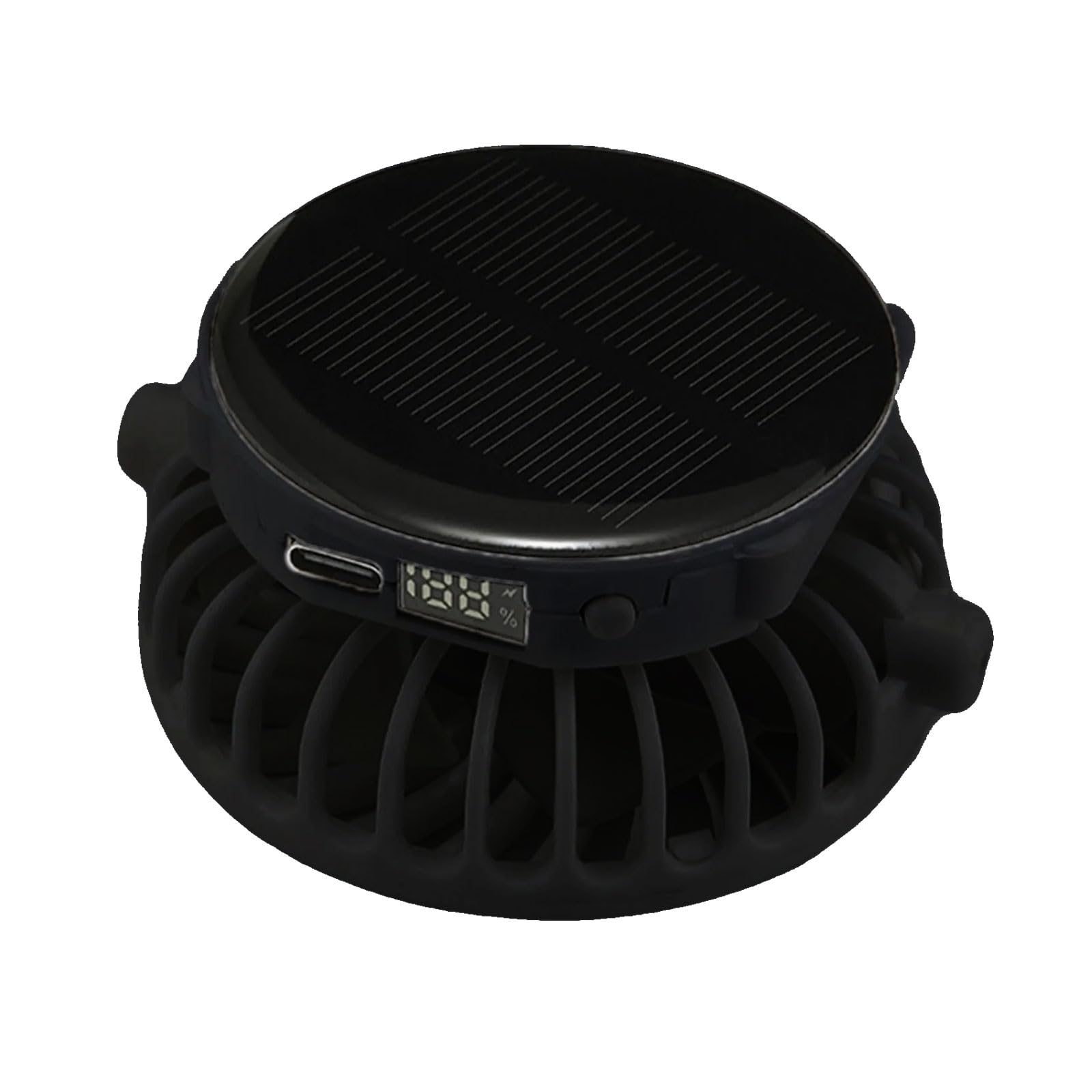 TAZIZI Multifunctional Small Desk Fan 650mAh Solar Fan Portable Air Circulators Quiet Operations Suitable for Home Camping Portable USB for Travel