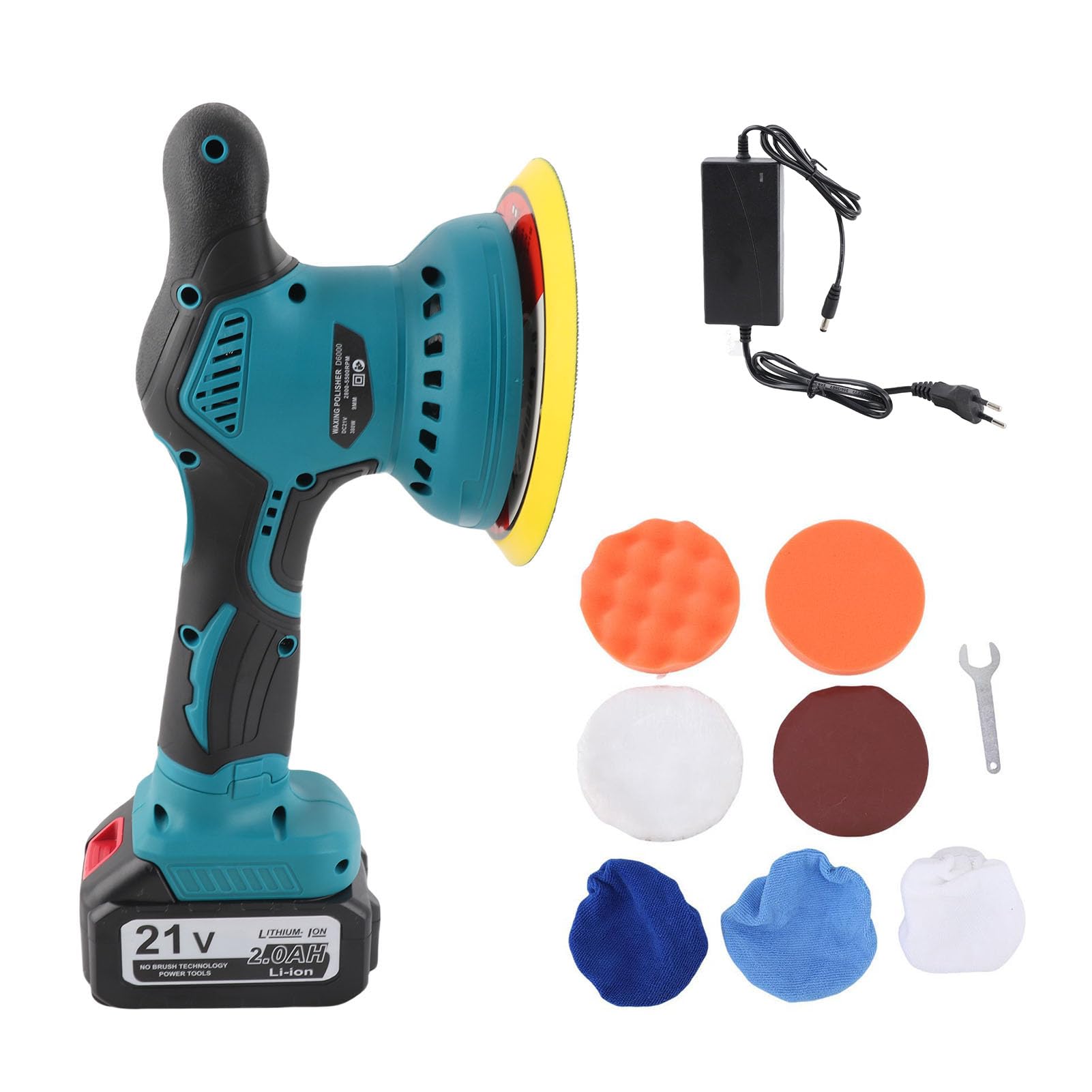 Lucidatore Auto Senza Fili 6 Pollici 8 Velocità Variabile Portatile Batteria 2600 mAh Design Ergonomico per Pulizia e Lucidatura Accessori Inclusi
