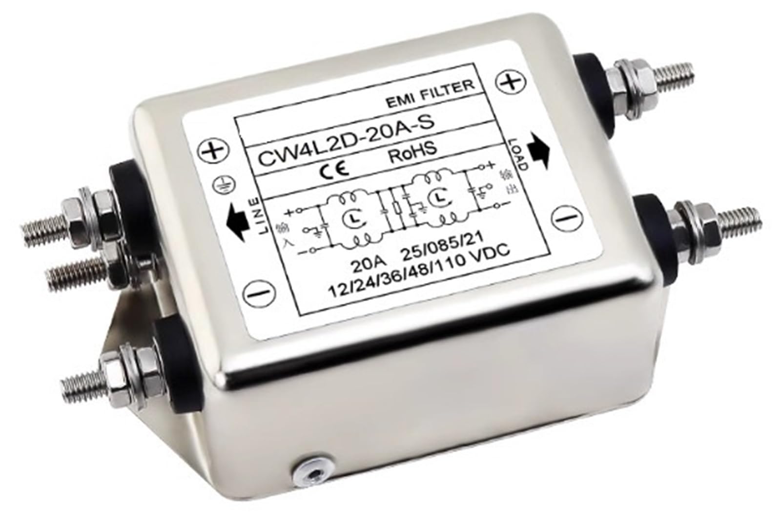 Filtro de interferencias de CC 4L2D-20A-S para estabilizar maquinaria industrial y CNC de 36V 2