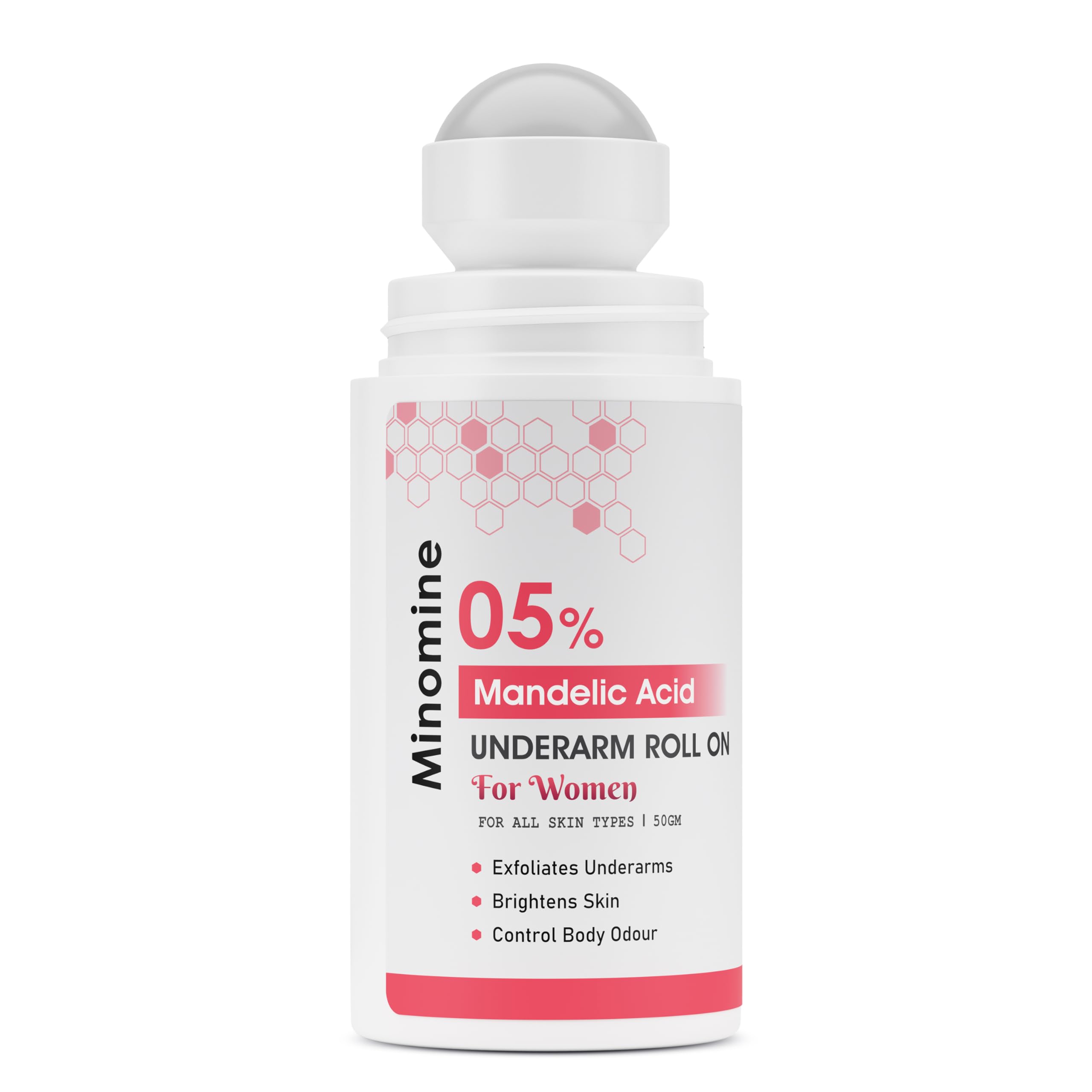Minomine 05% Mandelic Acid Underarm Roll-On Flora Frangrace Serum for Women | Exfoliates Underarms, Brightens Skin & Control Body Odour | Long Lasting Roll-On Floral Frangrace | Suitable for Sensitive/All Skin Types | 50ml-image-36