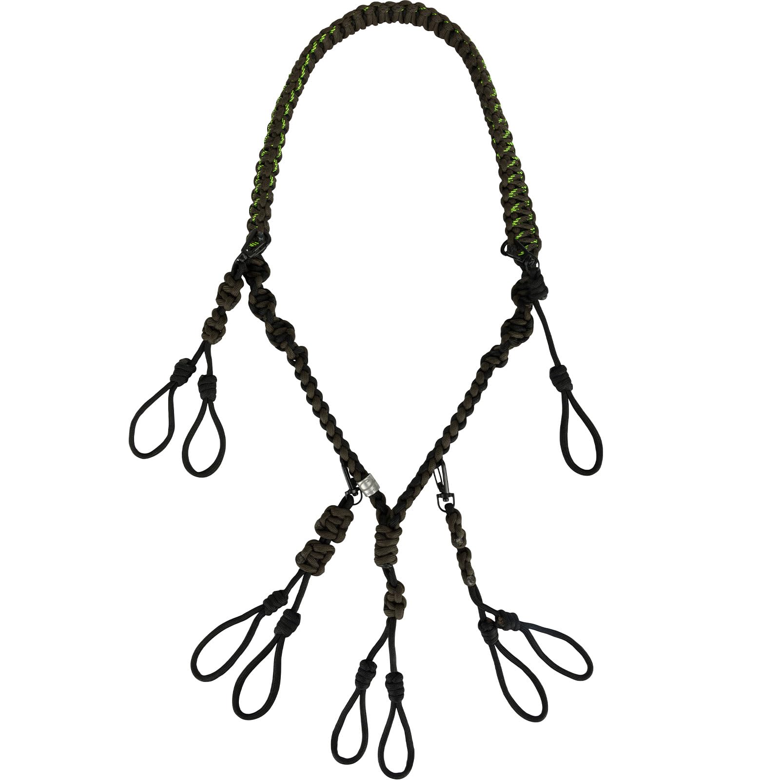 Drake Waterfowl Caller's Lanyard | Hunting Versatile Durable Wide Collar Lanyard with Detachable 4 Double-Loops & 1 Single Loop Call Connections, Black-Olive
