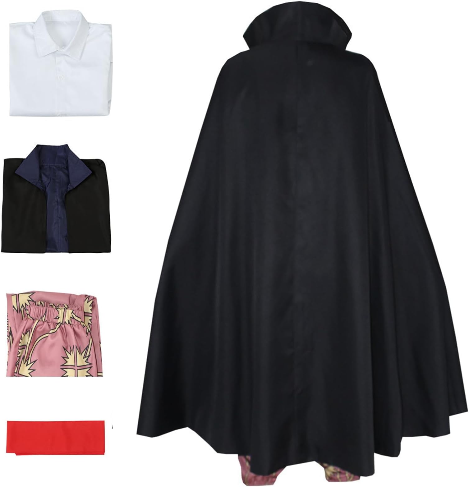 Unisex Men Anime Long Black Cloak Cape Cosplay Costume Uniform Shirt Pants Halloween Outfits Full Set