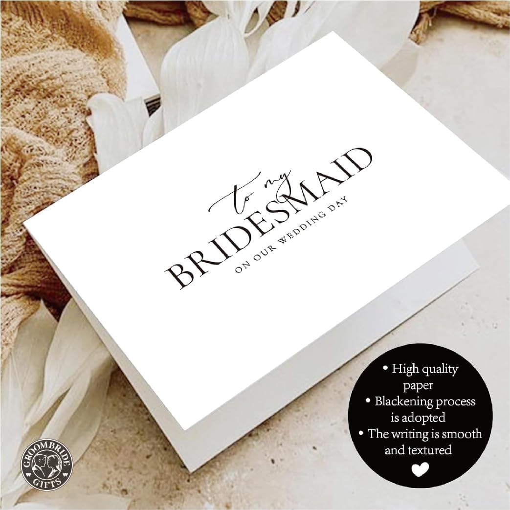 6 Pieces Bridesmaid Proposal Cards with Envelopes, 4 Pieces To My Bridesmaid On Our Wedding Day Cards and 2 Pieces To My Maid Of Honor On Our Wedding Day Cards.(Bridesmaid - 6cards A) - Image 8