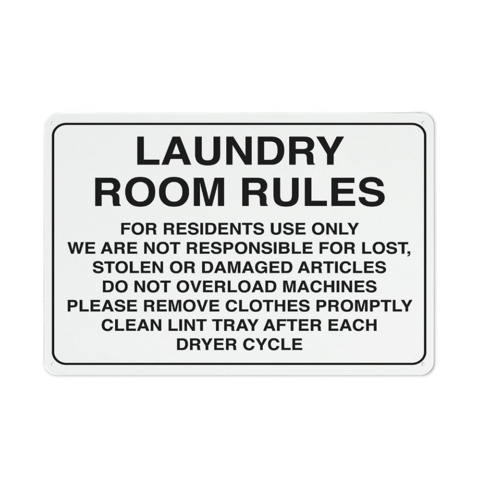 Laundry Room Rules 3 Sign Metal Signs 12X8 Inch Rust Free Aluminum,Uv Ink Printing,Durable/Weatherproof Outdoor For Home
