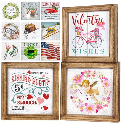 Set of 3 Rustic Wood Frames for Tiered Tray Decor