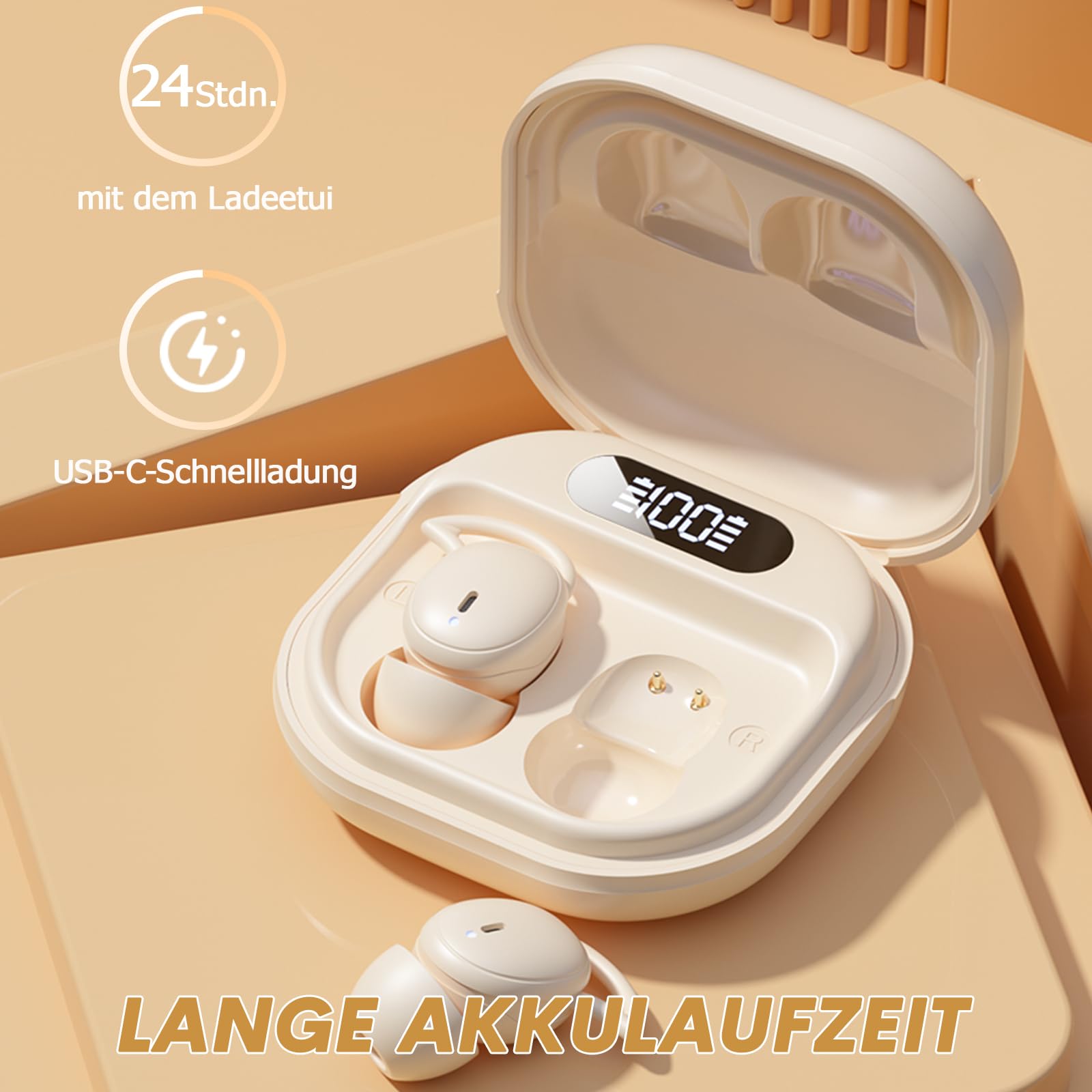 Kopfhörer zum Schlafen kabllos Bluetooth Wireless Mini Sleep Earbuds Headphones Schlafkopfhörer in-Ear unsichtbar klein Bluetooth Ohrhörer drahtlos schnurlos Kopfhoerer für kleine Ohren Seitenschläfer
